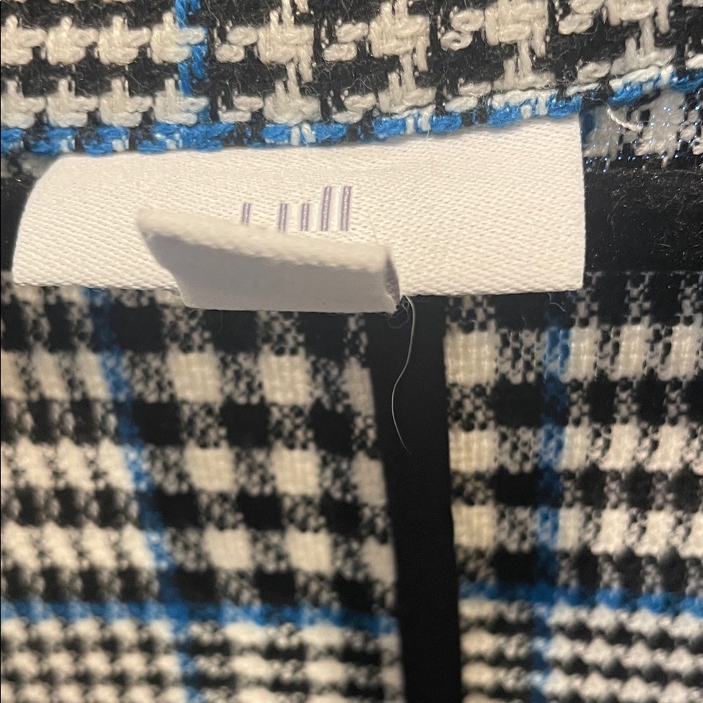 J Jill Blue Black and White Plaid Car Coat (bw) - Picture 2 of 7